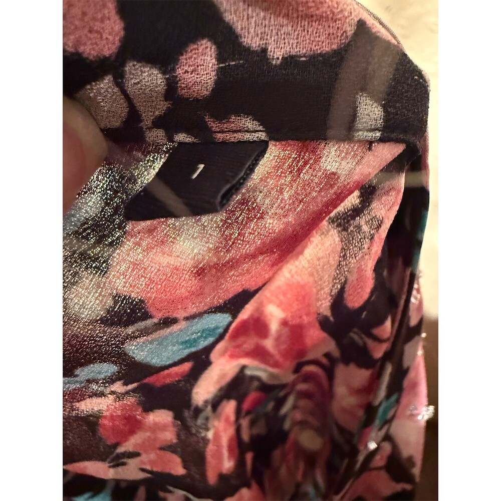 The Kooples Silk Skirt Womens Size S Black Floral Gemstone Asymmetrical Midi - Picture 6 of 7